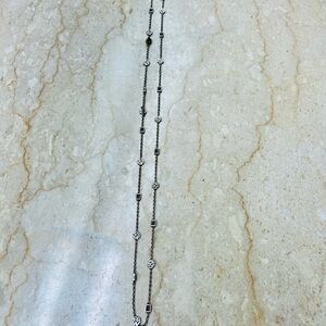 Lois Hill Silver Long Necklace With Charms